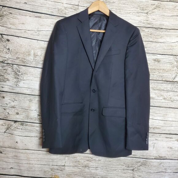 Calvin Klein Black Blazer Size 36R 100% Wool Fair Conditions - Picture 1 of 9